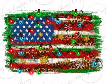Weihnachten amerikanische Flagge png Sublimation Design download, Weihnachten png, 4th of July png, Unabhängigkeitstag png, Sublimate designs download