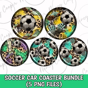 Soccer car coaster png bundle sublimation design download, sport car coaster png, game day png, sublimate designs download