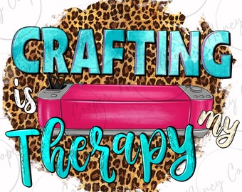 Crafting is my therapy png sublimation design download, happy crafter png,craft love png, western background png,sublimate designs downloads