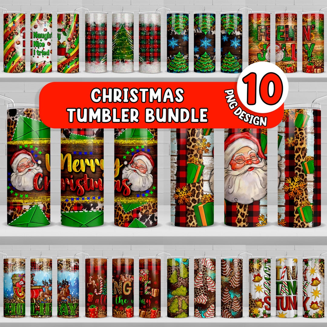 Christmas 20 Oz Skinny Tumbler Bundle Png, Tumbler Wrap Png, Western 20 ...