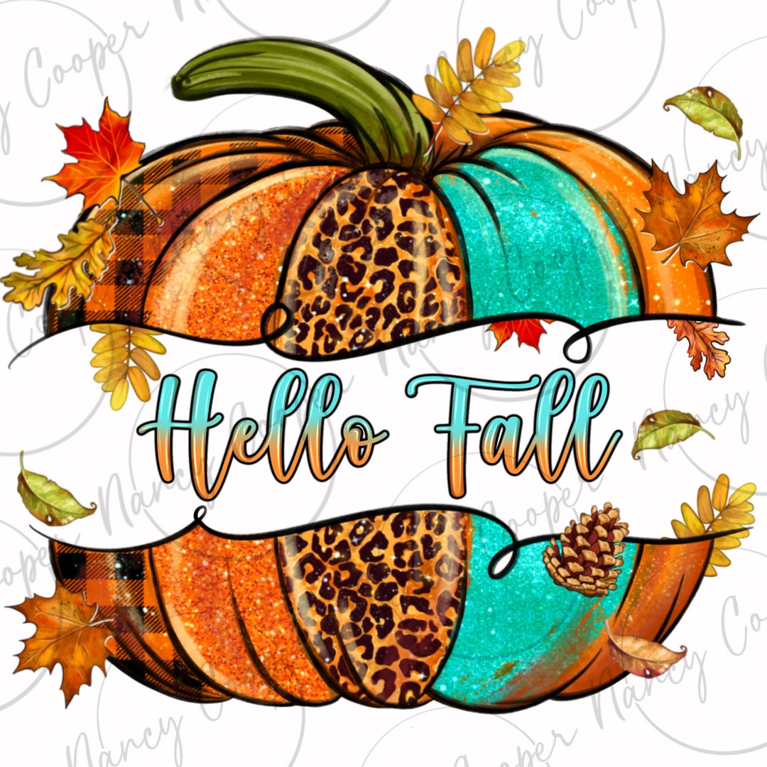 Pumpkin Hello Fall Png Sublimation Design Download, Autumn Png, Western ...