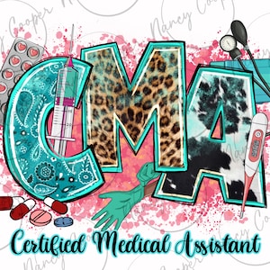 CMA Certified Medical Assistant western png sublimation design download, Nurse png, Nursing png, CMA nurse png, sublimate designs download