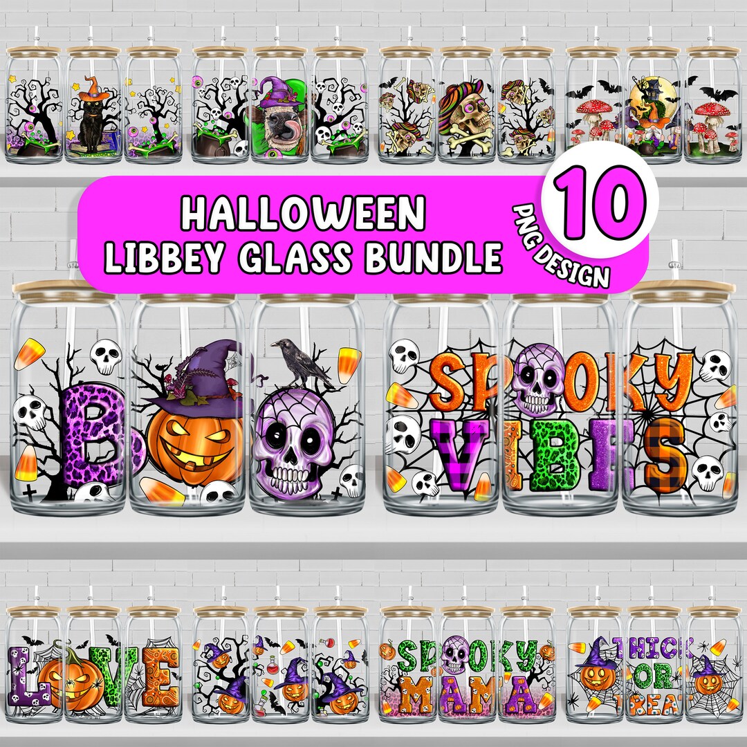 Halloween 16 Oz Libbey Glass Wrap Bundle Png, Libbey Wrap Png, Libbey ...