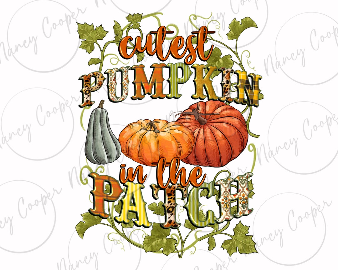 Cutest Pumpkin in the Patch Png Sublimation Design Download, Fall Png ...
