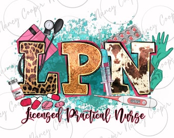 LPN Licensed Practical Nurse western png sublimation design download, Nurse png, Nursing png, LPN Nurse png, sublimate designs download