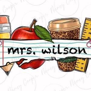 Personalized Teacher png sublimation design download, Teacher png, custom name Teacher png, school png, Teacher's Day png, designs download