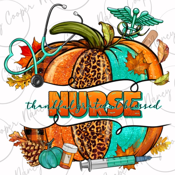 Pumpkin Nurse png sublimation design download, western pumpkin png, Fall leaves png, Autumn png, Fall pumpkin png, sublimate download
