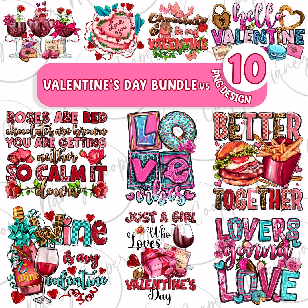 Valentine's Day Bundle V5 Png Sublimation Design Download, Happy ...