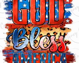 Gott segne Amerika png Sublimation Design download, 4th of Juli png, USA png, Unabhängigkeitstag png, USA Flagge png, Sublimate designs download