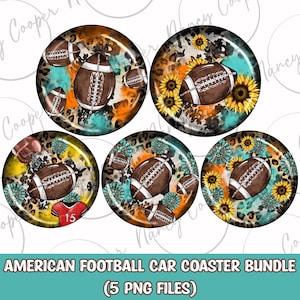 American Football car coaster png bundle sublimation design download, sport car coaster png, game day png, sublimate designs download