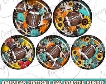 American Football car coaster png bundle sublimation design download, sport car coaster png, game day png, sublimate designs download
