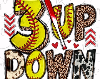 3 arriba 3 abajo Descarga de diseño de sublimación png de Softbol, png deportivo, png de Softbol, png del día del juego, png de diseño de Softbol, descarga de diseños sublimados