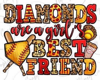 Diamonds are a girls best friend Softball png sublimation design download, sport png, Softball png, game day vibes png, designs download
