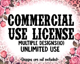 Commercial Use License for Small Businesses and Physical Products, Multiple (10) Design, Unlimited Use, Commercial Use License