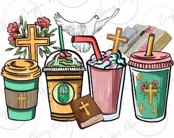 Fe tazas de café png descarga de diseño de sublimación, png cristiano, png religioso, amor de café png, tiempo de café png, diseños sublimados descargar