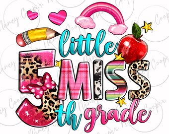 Little miss vijfde leerjaar png sublimatie ontwerp download, 5e leerjaar png, afstuderen png, terug naar school png, sublimeer ontwerpen download