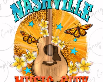 Naschville music city png sublimation design download, country music png, western png design, music love png, sublimate designs download