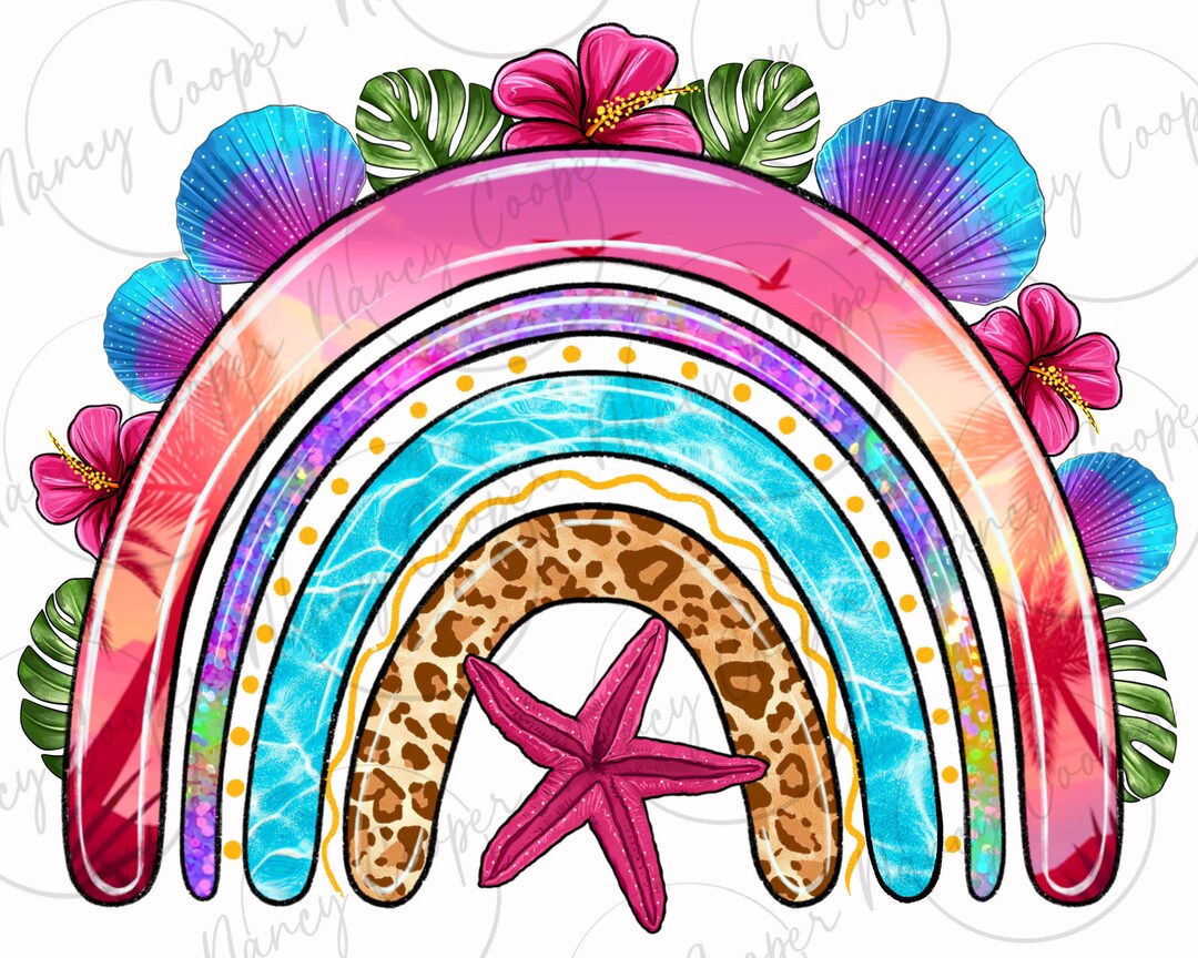 Summer Rainbow Png Sublimation Design Download, Summer Vibes Png, Hello ...