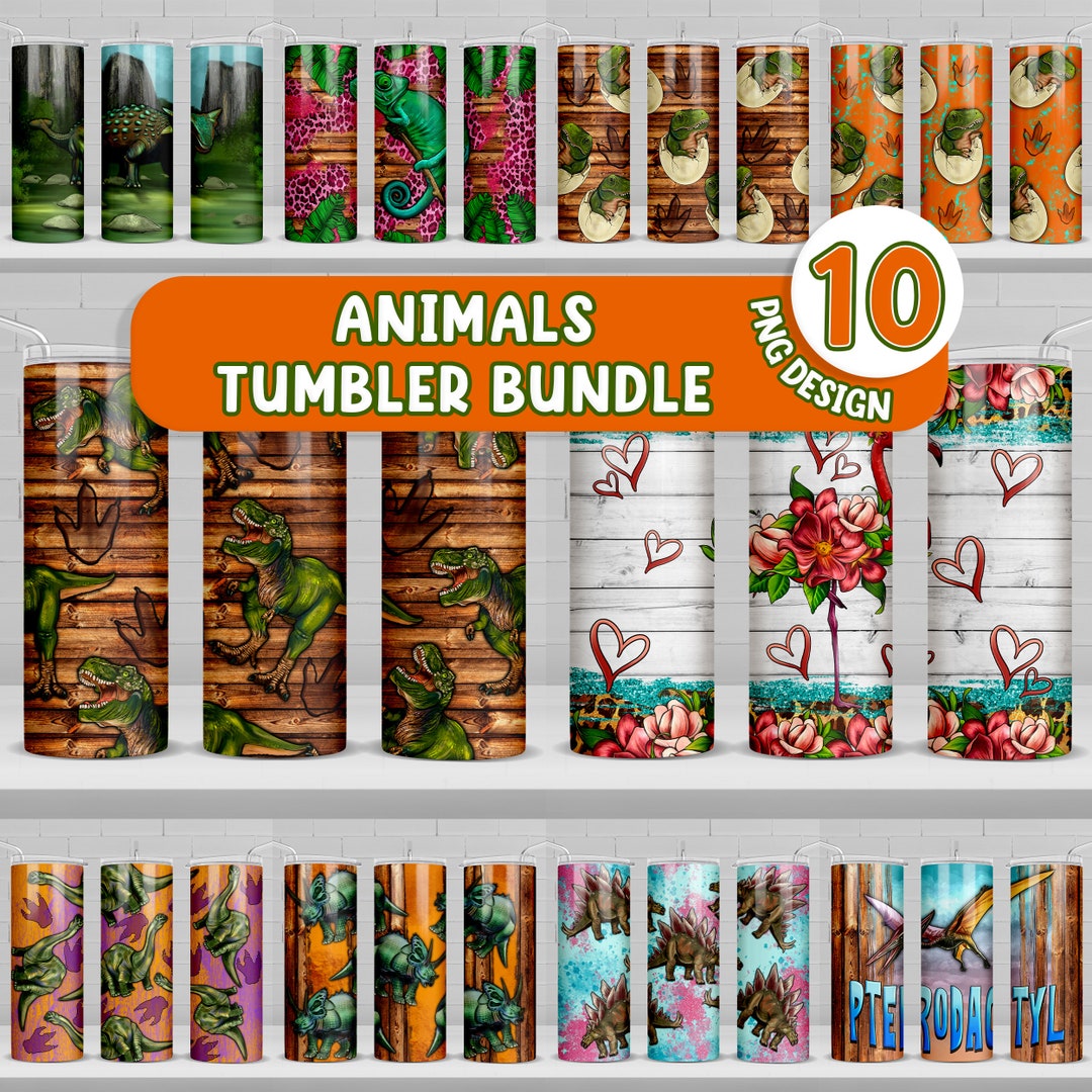 Animals 20 Oz Skinny Tumbler Bundle Png, Tumbler Wrap Png, Western 20 ...