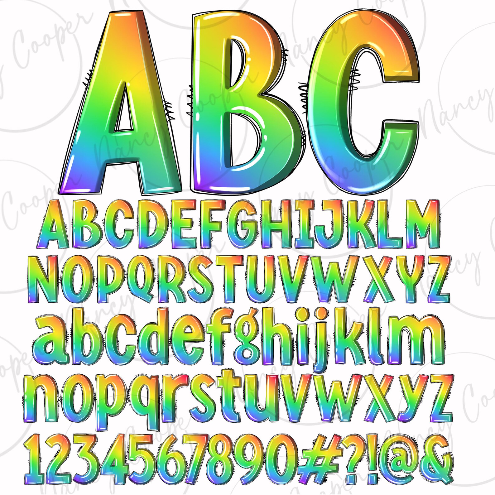 Phide Leteers LGBTQ+ Alphabet Bundle Png, Halloween Png, LGBTQ+ Doodle Letters Png ...
