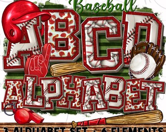 Baseball Alphabet Bundle Png, Baseball Png, Baseball Doodle Letters Png, western letters png, Clip Art Letters Png, sublimate download