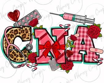 Valentinstag CNA png Sublimationsdesign-Download, Happy Valentine’s Day png, zertifizierte Pflegehelferin png, sublimieren Designs download