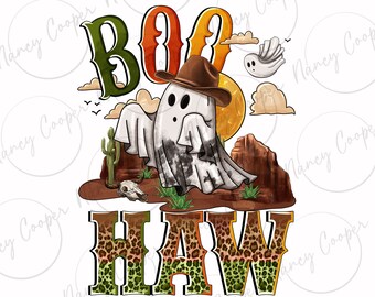 Boo haw png sublimation design download, Happy Halloween png, spooky season png, Cowboy png, Cowboy love png, sublimate design download