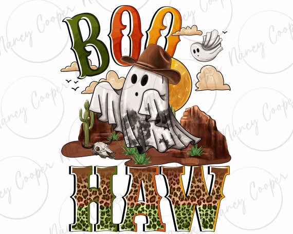 Boo haw png sublimation design download, Happy Halloween png, spooky season png, Cowboy png, Cowboy love png, sublimate design download