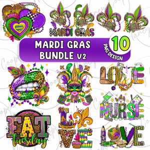 Mardi Gras bundle V2 png sublimation design download, Happy Mardi Gras png, western Mardi Gras png, sublimate designs download
