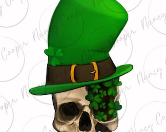 St. patrick's Day Schädel png Sublimationsdesign Download, glücklicher St. patrick's Day png, Irish Day png, Lucky Vibes png, sublimate Download