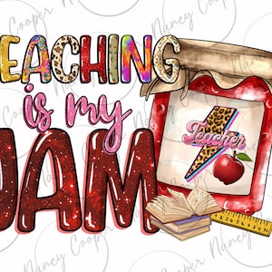 Teaching is my jam png sublimation design download, Teacher&#39;s Day png, Teacher life png, back to school png, sublimate designs download