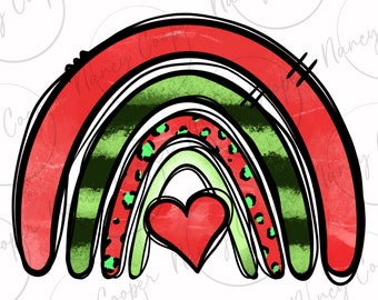 Watermelon rainbow png sublimation design download, hello summer png, summer vibes png, summer fruit png, sublimate designs download