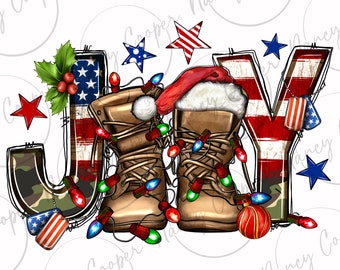Weihnachtsarmee Freude png Sublimation Design Download, 4. Juli png, veteran png, Weihnachten png, sublimieren Designs herunterladen