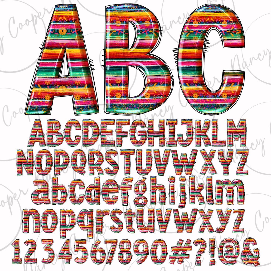 Mexican Alphabet Png Files Bundle, Mexican Doodle Letters Png, Mexican ...