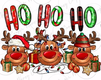 Ho ho ho Rena png download de design de sublimação, Natal png, Feliz Natal png, Feliz Ano Novo png, Rena png, download de designs