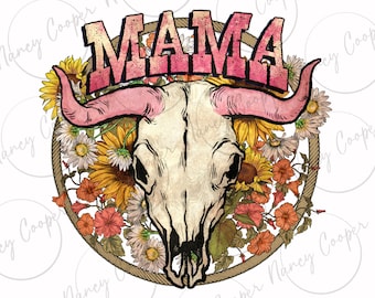 Stier schedel Mama png sublimatie ontwerp download, Moederdag png, western Mama png, stier schedel png, sublimeer ontwerpen download