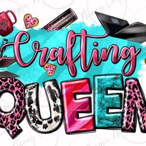 Crafting queen png sublimation design download, girl boss png, business girl png, boss queen png, sublimate designs download
