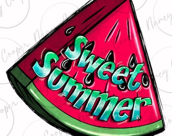 Sweet summer watermelon png sublimation design download, hello summer png, summer vibes png, summer fruit png, sublimate designs download