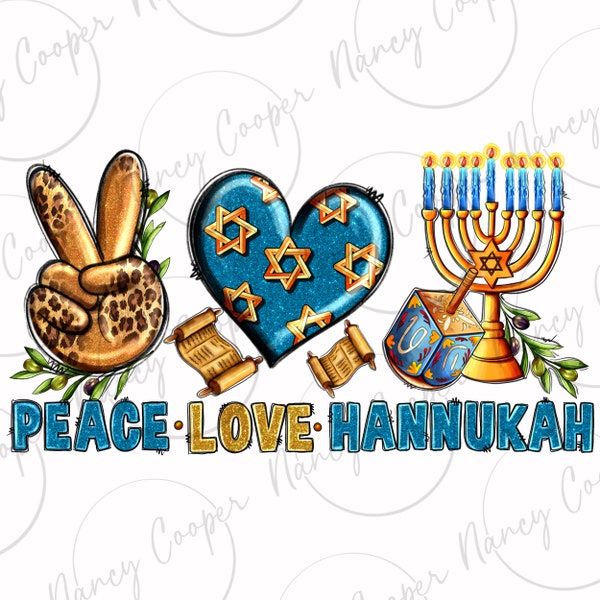 Peace love Hannukah png sublimation design download, Jewish png, Merry Christmas png, Happy Hannukah png, sublimate designs download