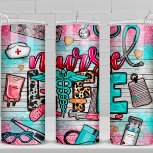 Nurse life 20 oz skinny tumbler png sublimation design download, Nurse tumbler wrap png, Nursing 20 oz tumbler designs, tumbler png download