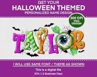 Personalized Halloween Themed Name png sublimation design download, Halloween png, custom name Halloween png, Personalized Name Png Design