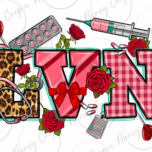 Valentine's Day LVN png sublimation design download, Happy Valentine's Day png, Licensed Vocational Nurse png, Nurse png, designs download