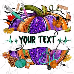 Personalized  Halloween Nurse pumpkin png, Halloween png, Happy Halloween png, Nurse png, Nursing, pumpkin png, sublimate designs download