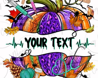 Personalisierte Halloween Krankenschwester png, Halloween png, Happy Halloween png, Krankenschwester png, Nursing, Kürbis png, sublimieren Sie Designs Download