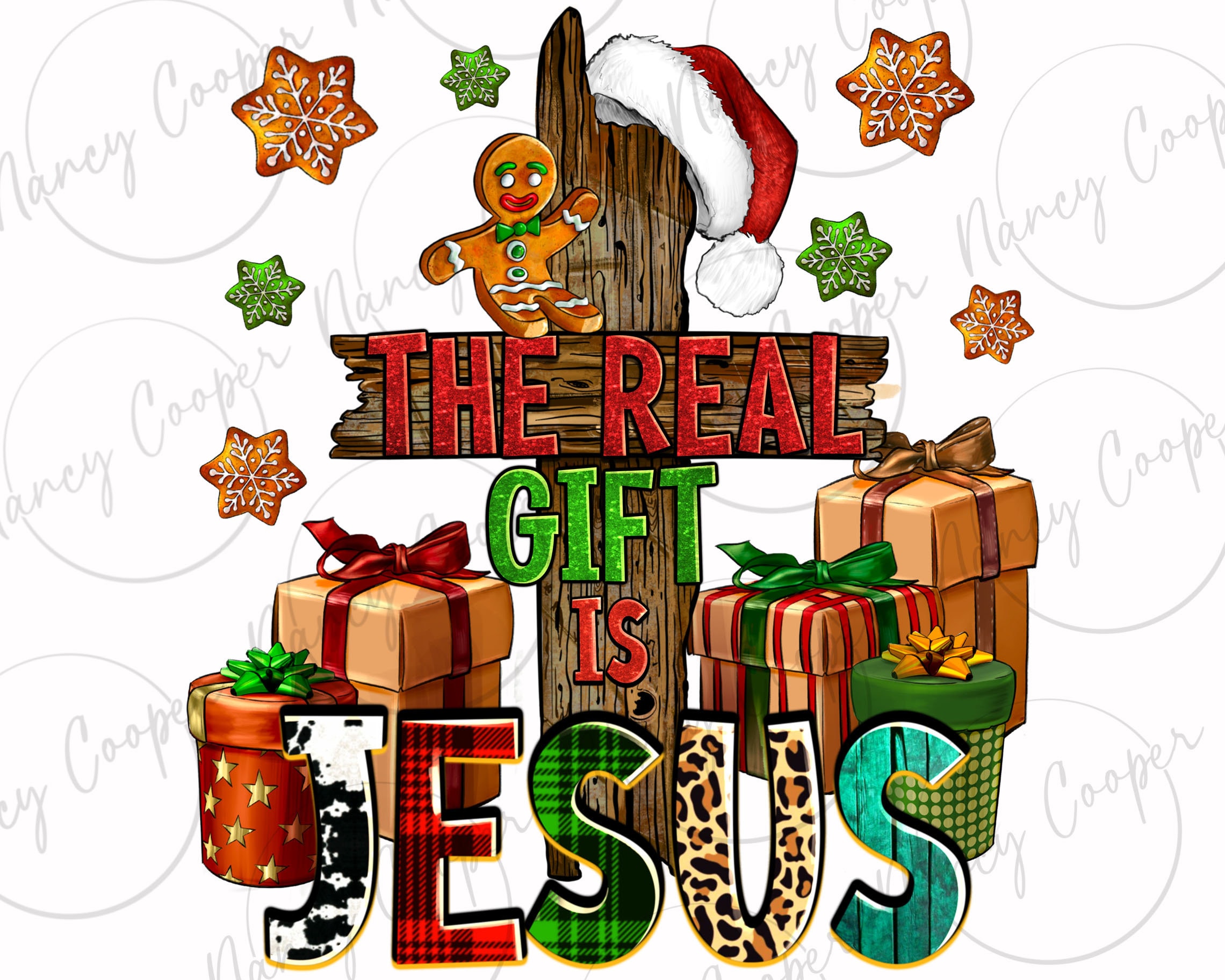 The real gift is Jesus png sublimation design download, Christmas png,  Merry Christmas png, Christian png, Jesus png, designs download, image size:2280x1824