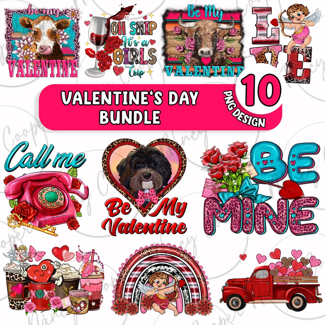Valentine's Day Bundle Png Sublimation Design Download, Happy Valentine ...