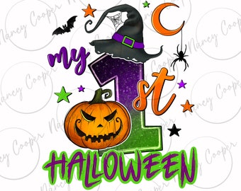 Mein erster Halloween png Sublimation Design Download, Happy Halloween png, Gruselige Jahreszeit png, Spooky Vibes png, Sublimation Design Download