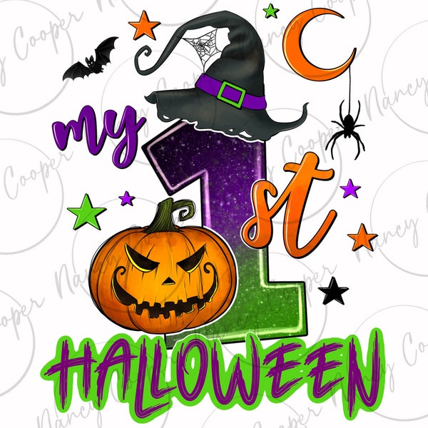 My first Halloween png sublimation design download, Happy Halloween png, spooky season png, spooky vibes png, sublimation design download