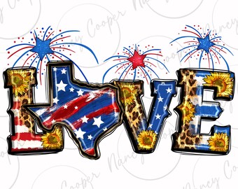 Kärlek Texas png sublimeringsdesign nedladdning, 4 juli png, USA png, självständighetsdagen png, Texas karta png, sublimerade designer nedladdning