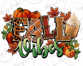 Fall vibes pumpkins png sublimation design download, Fall png, Hello Fall png, Autumn png, Fall leaves png, sublimation design download